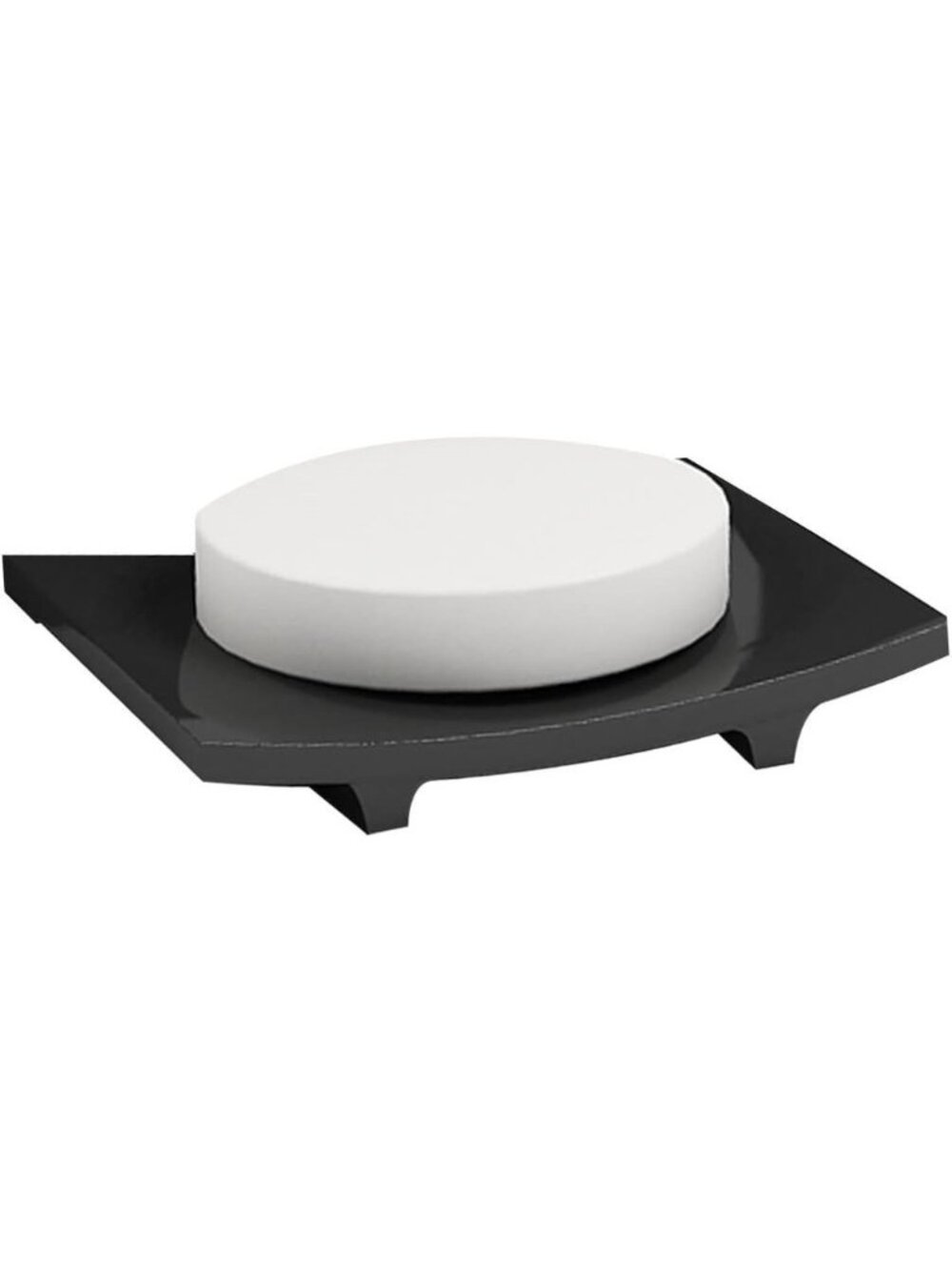 Nu Steel Loft Collection Black Metallic Resin Material Wide Profile Soap Dish - Picture 2 of 9